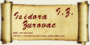 Isidora Zurovac vizit kartica